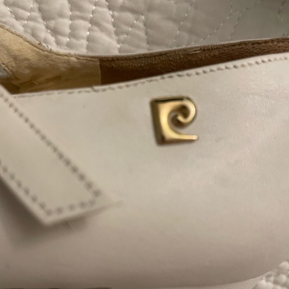 Womens Pierre Cardin White Block Heel Square Toe Retro Heels with Strap 7.5 - Picture 3 of 7